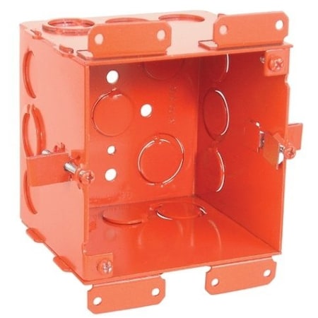 Southwire Electrical Box, 30.3 cu in, Square Box Type, 4 Gangs, Steel, Square Shape 52171-OWRED